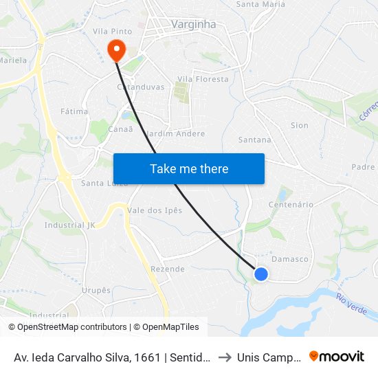 Av. Ieda Carvalho Silva, 1661 | Sentido Centro to Unis Campus 1 map
