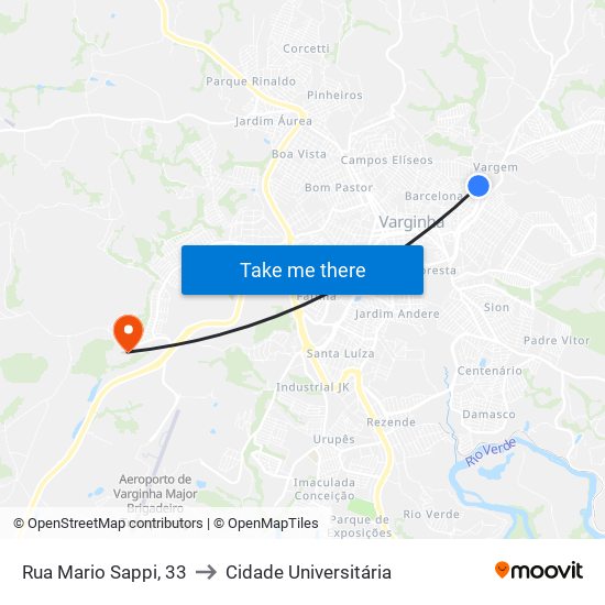 Rua Mario Sappi, 33 to Cidade Universitária map