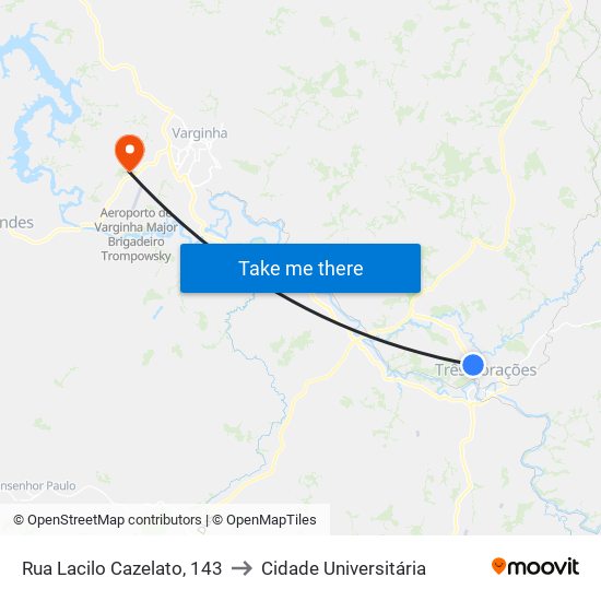 Rua Lacilo Cazelato, 143 to Cidade Universitária map