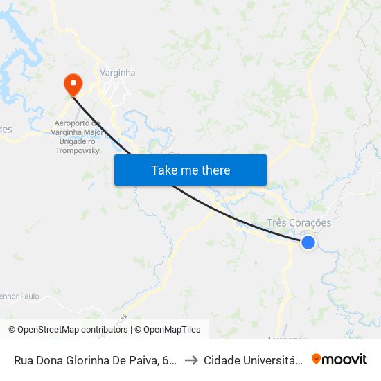 Rua Dona Glorinha De Paiva, 654 to Cidade Universitária map