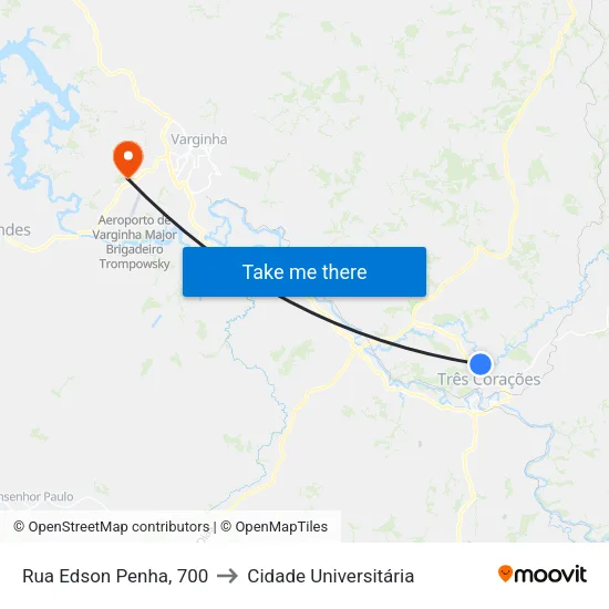 Rua Edson Penha, 700 to Cidade Universitária map