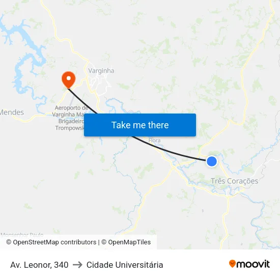 Av. Leonor, 340 to Cidade Universitária map