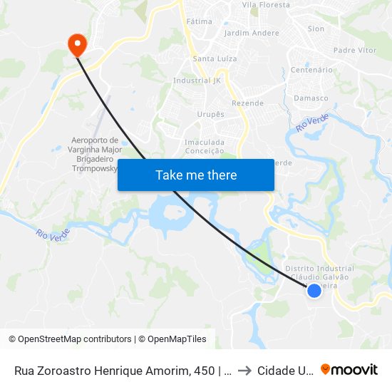 Rua Zoroastro Henrique Amorim, 450 | Gt Minas Transportes E Distribuidora to Cidade Universitária map