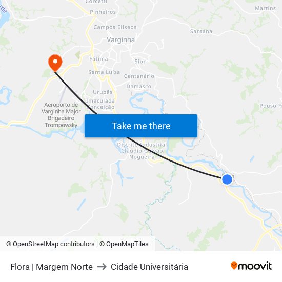 Flora | Margem Norte to Cidade Universitária map