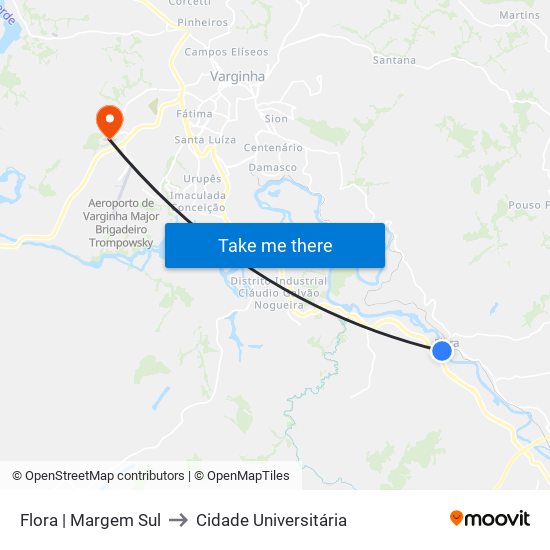 Flora | Margem Sul to Cidade Universitária map