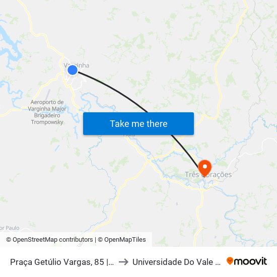 Praça Getúlio Vargas, 85 | Ponto Central to Universidade Do Vale Do Rio Verde map