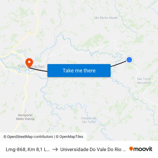 Lmg-868, Km 8,1 Leste to Universidade Do Vale Do Rio Verde map