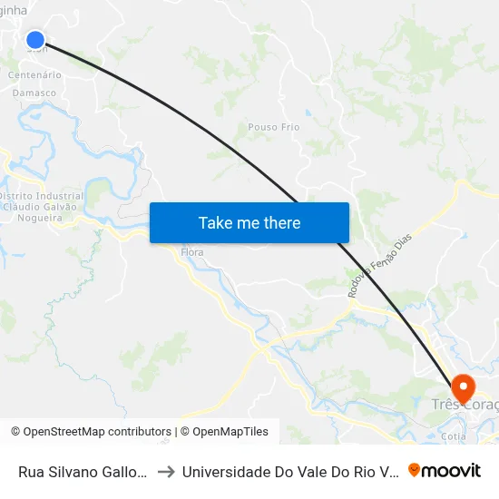 Rua Silvano Gallo, 51 to Universidade Do Vale Do Rio Verde map