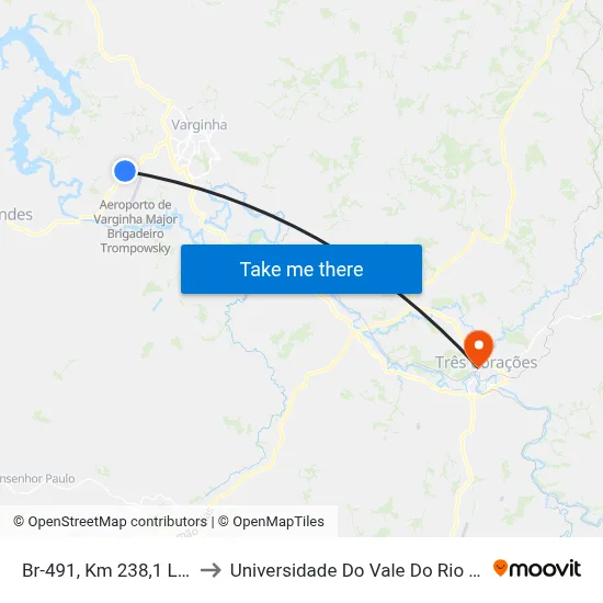 Br-491, Km 238,1 Leste to Universidade Do Vale Do Rio Verde map