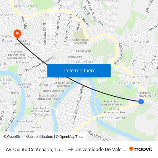 Av. Quinto Centenário, 1553 | Contransin to Universidade Do Vale Do Rio Verde map