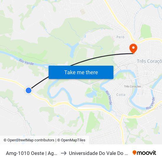 Amg-1010 Oeste | Agrobanco to Universidade Do Vale Do Rio Verde map