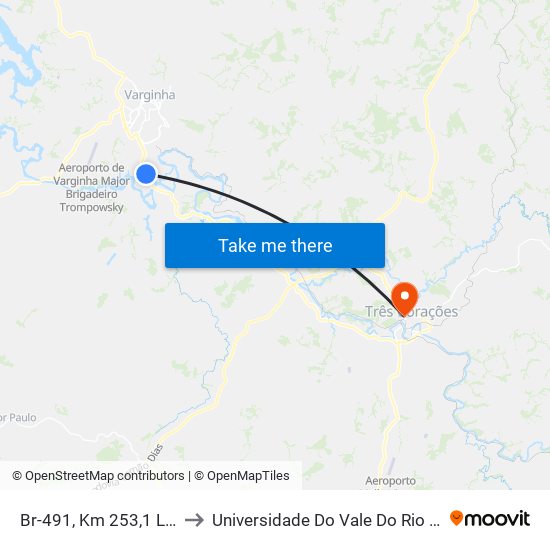 Br-491, Km 253,1 Leste to Universidade Do Vale Do Rio Verde map