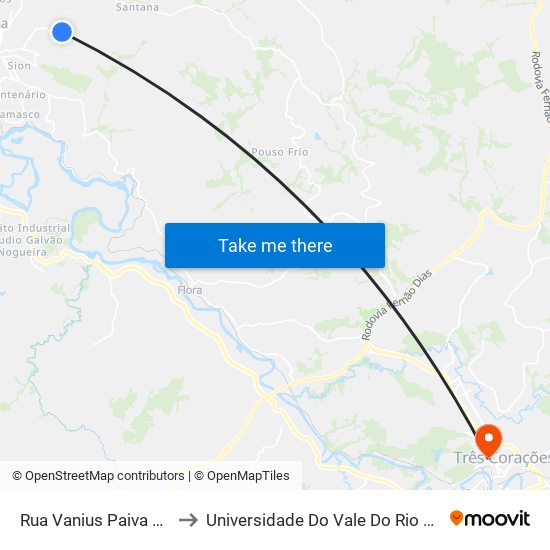 Rua Vanius Paiva Silva to Universidade Do Vale Do Rio Verde map