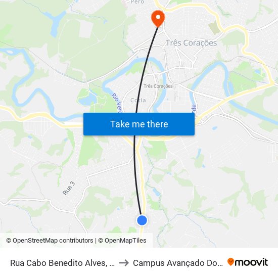 Rua Cabo Benedito Alves, 3060 | Dhi Casa to Campus Avançado Do Ifsuldeminas map