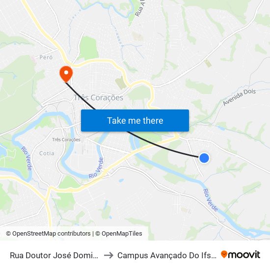 Rua Doutor José Domingos, 403 to Campus Avançado Do Ifsuldeminas map