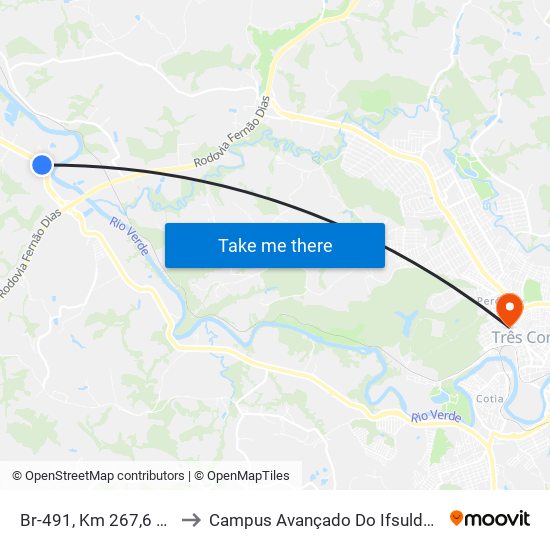 Br-491, Km 267,6 Leste to Campus Avançado Do Ifsuldeminas map