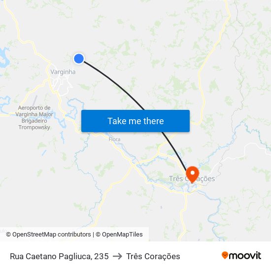 Rua Caetano Pagliuca, 235 to Três Corações map