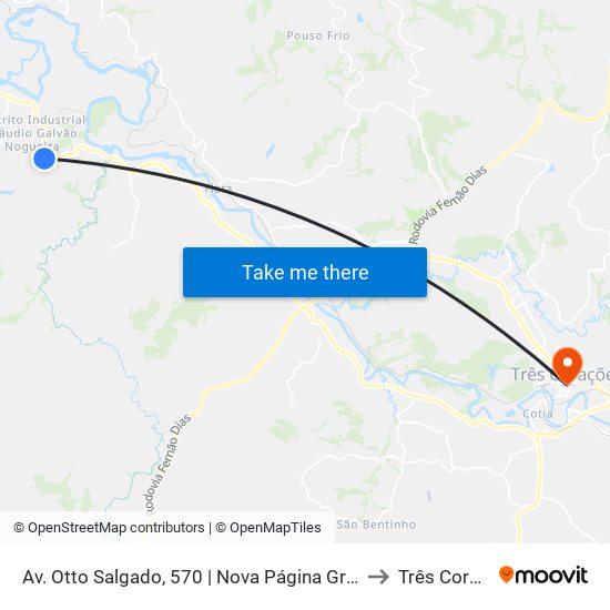 Av. Otto Salgado, 570 | Nova Página Gráfica E Editora to Três Corações map