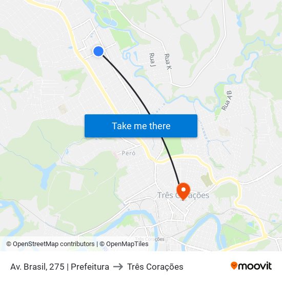 Av. Brasil, 275 | Prefeitura to Três Corações map