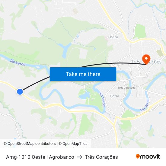 Amg-1010 Oeste | Agrobanco to Três Corações map