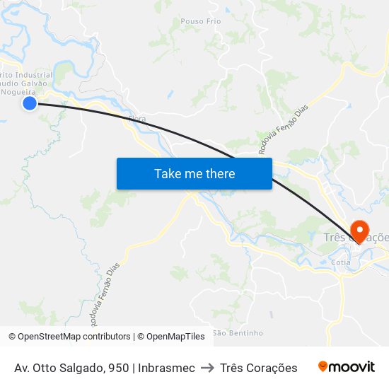 Av. Otto Salgado, 950 | Inbrasmec to Três Corações map
