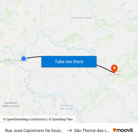 Rua José Capistrano De Souza, 1985 to São Thomé das Letras map