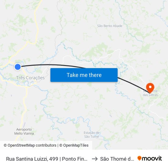 Rua Santina Luizzi, 499 | Ponto Final Da Morada Do Sol to São Thomé das Letras map