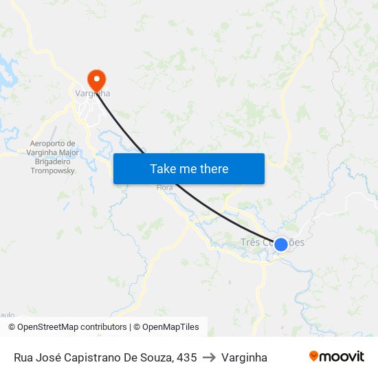 Rua José Capistrano De Souza, 435 to Varginha map
