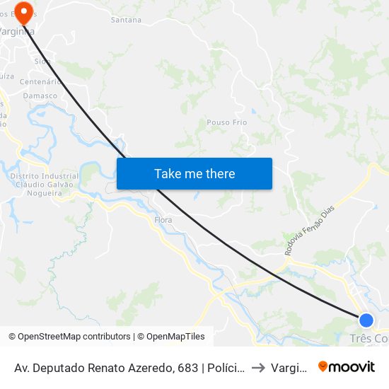 Av. Deputado Renato Azeredo, 683 | Polícia Militar to Varginha map