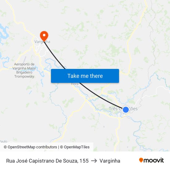 Rua José Capistrano De Souza, 155 to Varginha map