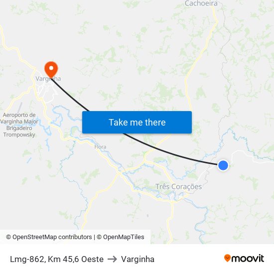Lmg-862, Km 45,6 Oeste to Varginha map
