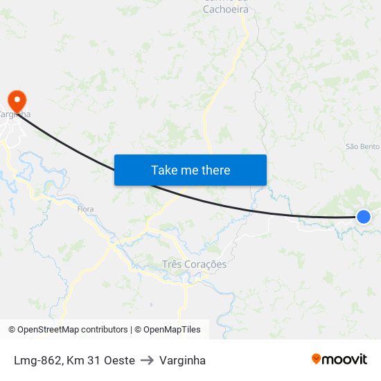 Lmg-862, Km 31 Oeste to Varginha map
