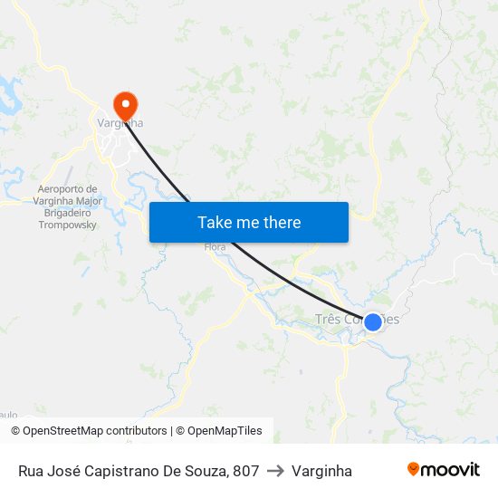 Rua José Capistrano De Souza, 807 to Varginha map