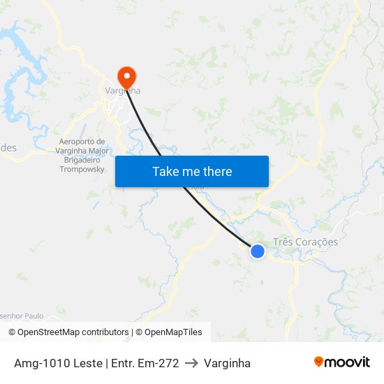 Amg-1010 Leste | Entr. Em-272 to Varginha map