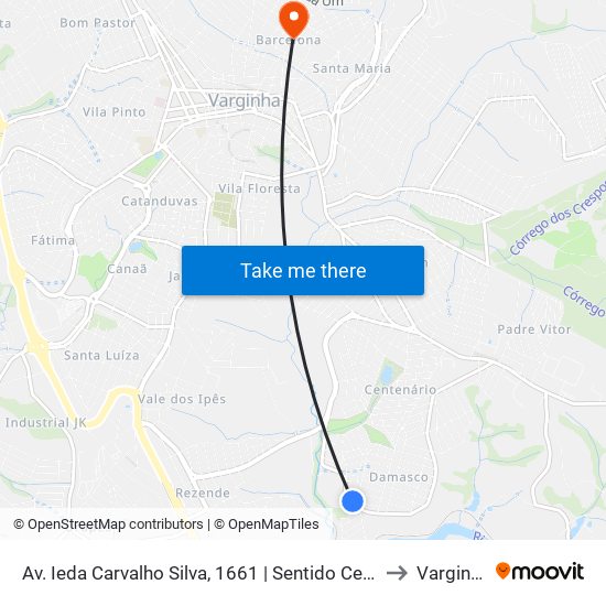 Av. Ieda Carvalho Silva, 1661 | Sentido Centro to Varginha map