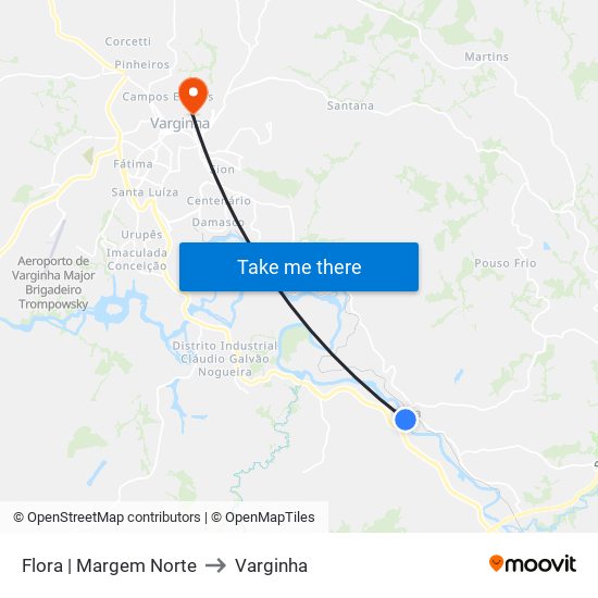 Flora | Margem Norte to Varginha map