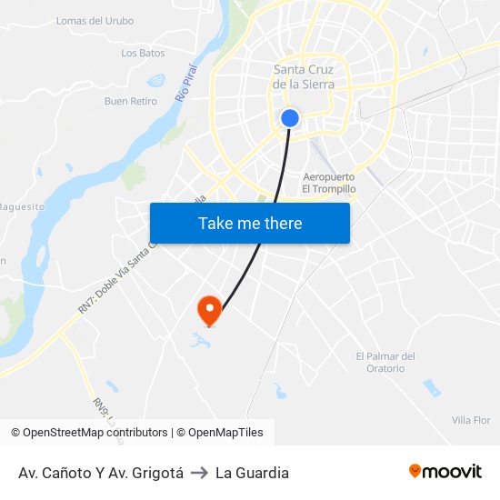 Av. Cañoto Y Av. Grigotá to La Guardia map