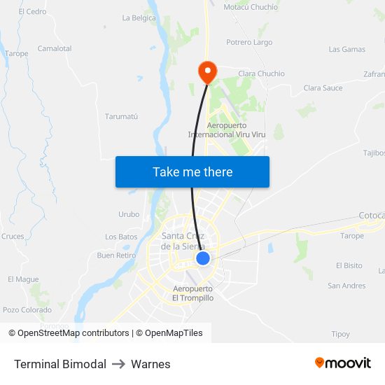 Terminal Bimodal to Warnes map