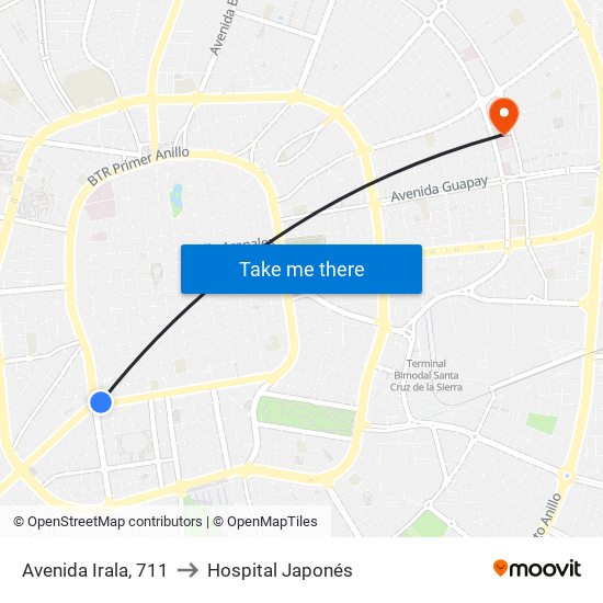 Avenida Irala, 711 to Hospital Japonés map