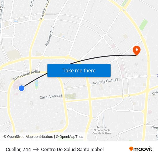 Cuellar, 244 to Centro De Salud Santa Isabel map