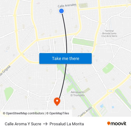 Calle Aroma Y Sucre to Prosalud La Morita map