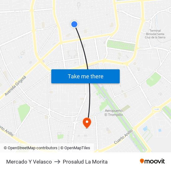 Mercado Y Velasco to Prosalud La Morita map
