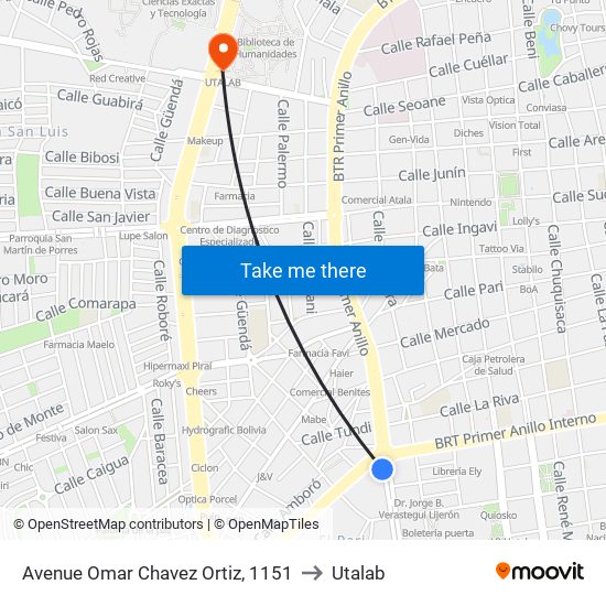 Avenue Omar Chavez Ortiz, 1151 to Utalab map