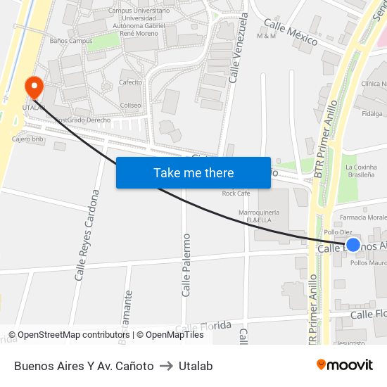 Buenos Aires Y Av. Cañoto to Utalab map