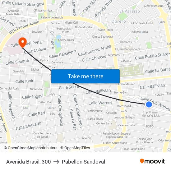 Avenida Brasil, 300 to Pabellón Sandóval map