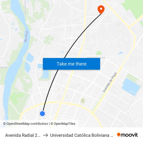 Avenida Radial 26, 158 to Universidad Católica Boliviana San Pablo map