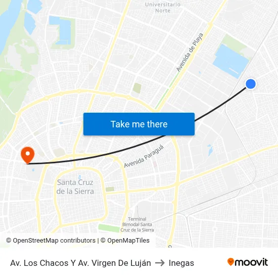 Av. Los Chacos Y Av. Virgen De Luján to Inegas map