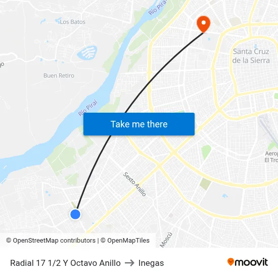 Radial 17 1/2 Y Octavo Anillo to Inegas map