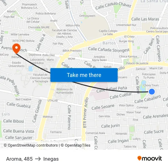 Aroma, 485 to Inegas map