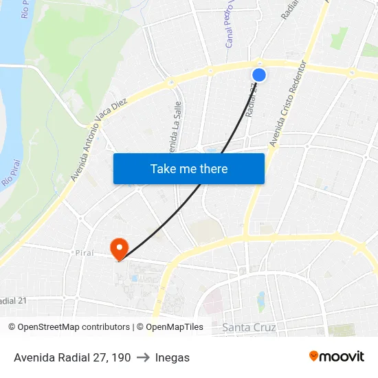 Avenida Radial 27, 190 to Inegas map